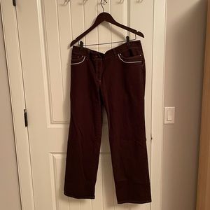 Brown with white piping jeans